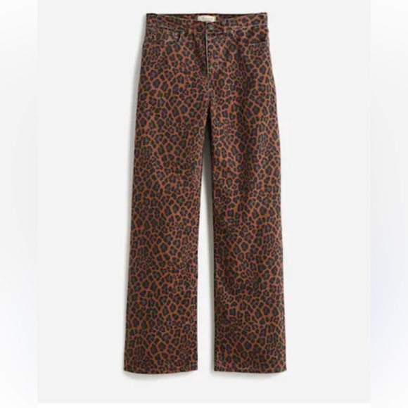 Madewell Leopard Print Low Slung Baggy Jeans in Dark Coffee - Picture 3 of 11